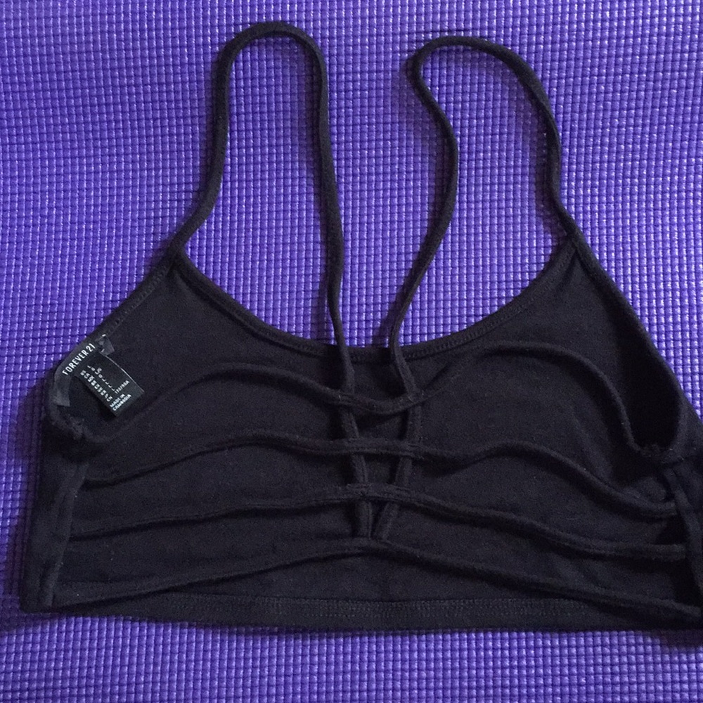 Forever 21 Black Strappy Bralette size Large
